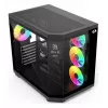 Redragon Vision ARGB GC-625-PPRO Mid-Tower Gaming Case, Black, Tempered Glass, 4x120mm ARGB Fans