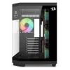 Redragon Vision ARGB GC-625-PPRO Mid-Tower Gaming Case, Black, Tempered Glass, 4x120mm ARGB Fans