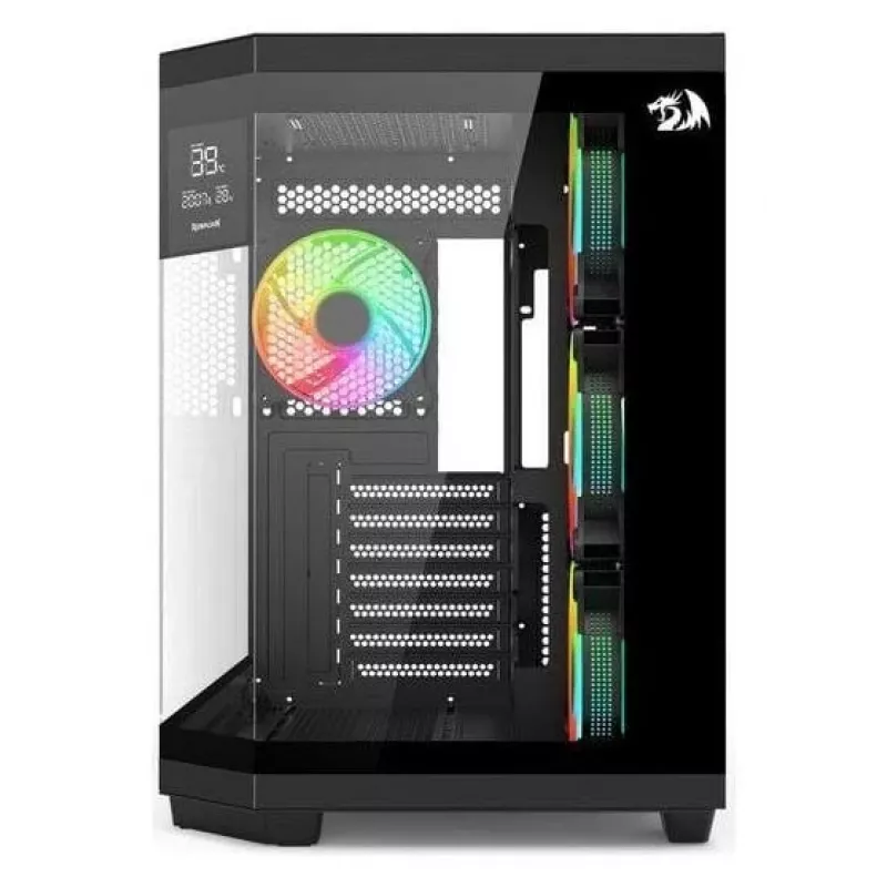 Redragon Vision ARGB GC-625-PPRO Mid-Tower Gaming Case, Black, Tempered Glass, 4x120mm ARGB Fans