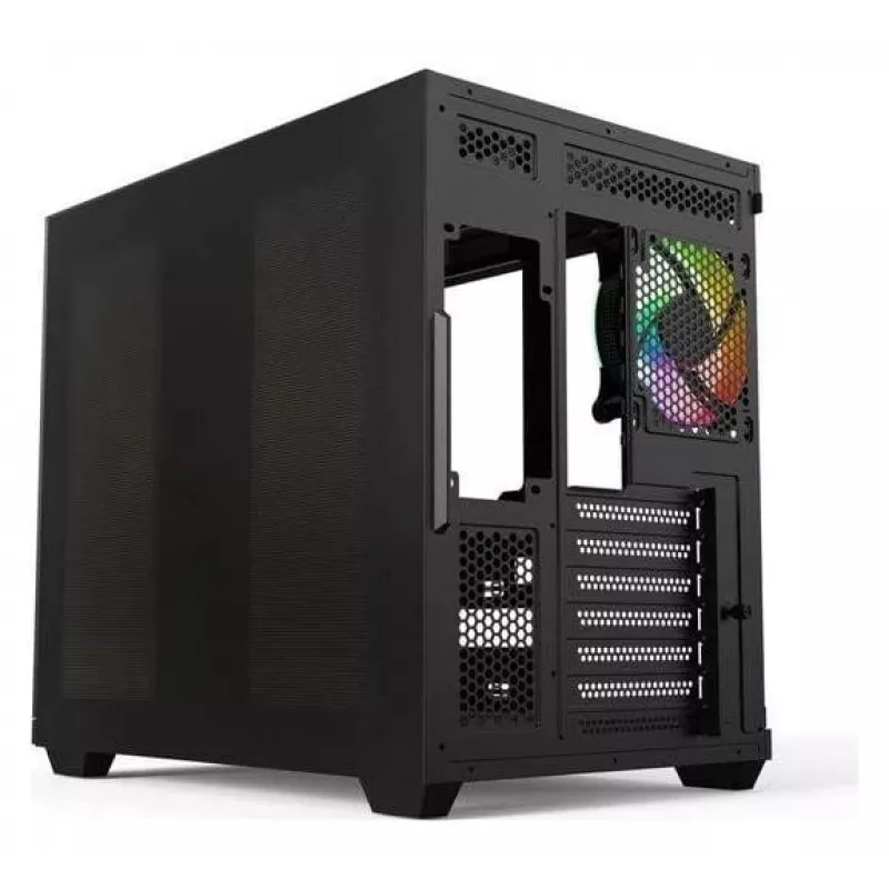 Redragon Vision ARGB GC-625-PPRO Mid-Tower Gaming Case, Black, Tempered Glass, 4x120mm ARGB Fans