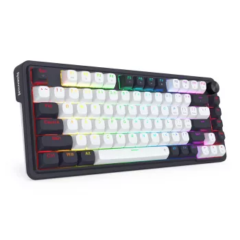 Redragon Ucal Magnetic K673WB-RGB-M 75% Tri-Mode mechaninė žaidimų klaviatūra, balta/juoda