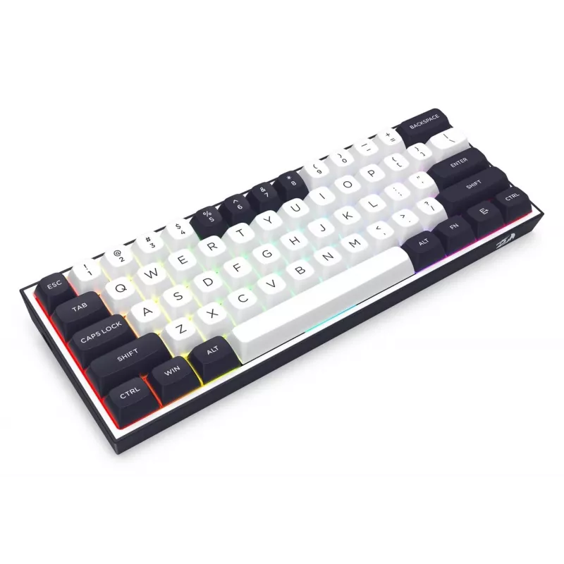 Redragon ALCOR QMK K717WB-RGB-PRO mechaninė klaviatūra, 75% išdėstymas, trijų režimų, karštai keičiami jungikliai, balta/juoda