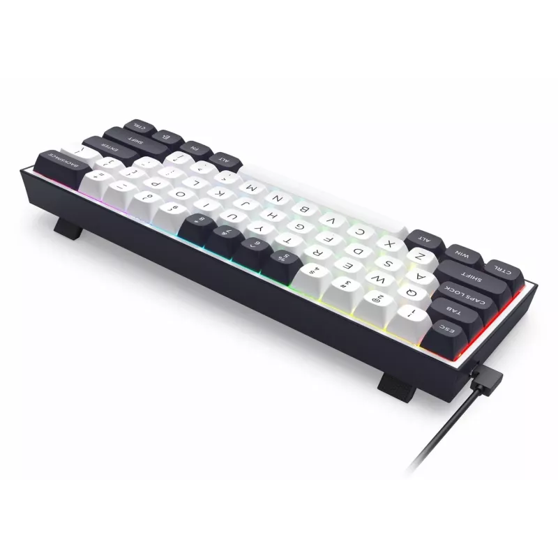 Redragon ALCOR QMK K717WB-RGB-PRO mechaninė klaviatūra, 75% išdėstymas, trijų režimų, karštai keičiami jungikliai, balta/juoda
