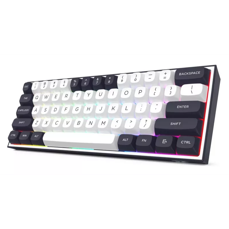 Redragon ALCOR QMK K717WB-RGB-PRO mechaninė klaviatūra, 75% išdėstymas, trijų režimų, karštai keičiami jungikliai, balta/juoda