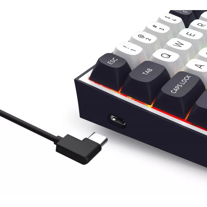 Redragon ALCOR QMK K717WB-RGB-PRO mechaninė klaviatūra, 75% išdėstymas, trijų režimų, karštai keičiami jungikliai, balta/juoda