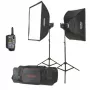 Godox M200-F Studio Flash Rinkinys 2x200Ws su Softboxais ir Stovais