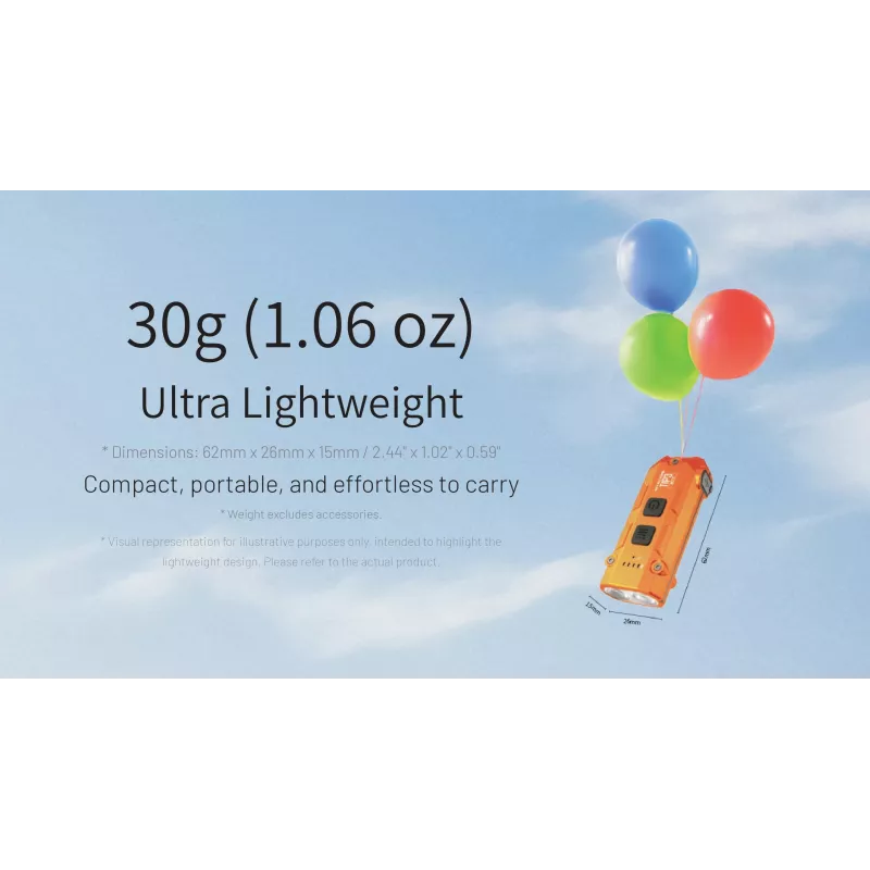 Nitecore TIP3 raktų pakabuko žibintuvėlis oranžinis 720 liumenų