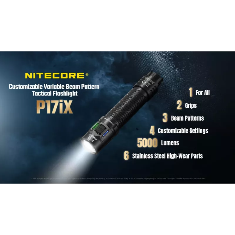 Nitecore P17iX Tactinis Prožektorius 4000 Lumenų USB-C Įkraunamas