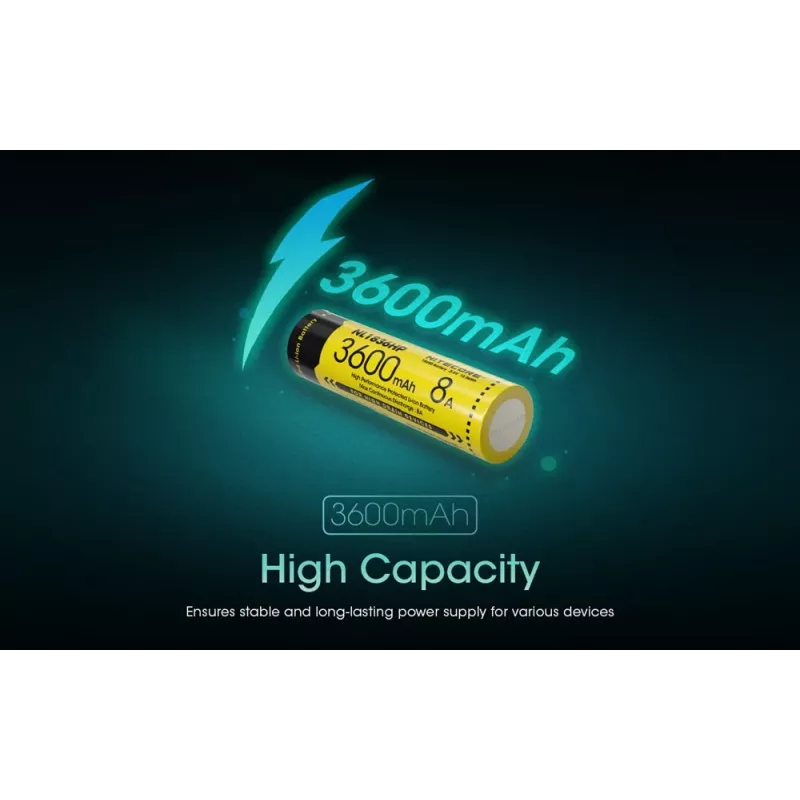 Nitecore NL1836HP 3600mAh 18650 Li-ion Button Top Battery