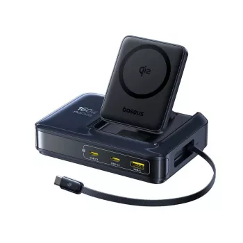 Baseus Nomos NH21 Qi2 160W 5-in-1 Wireless Charging Station with Retractable Cable - Juoda