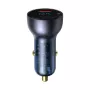 Baseus Particular Digital Display Car Charger, USB-C + USB-A, QC3.0+PD, 65W, Grey