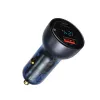 Baseus Particular Digital Display Car Charger, USB-C + USB-A, QC3.0+PD, 65W, Grey