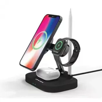 AWEI 4-in-1 belaidė įkrovimo stotelė W2215W greitasis įkrovimas juoda