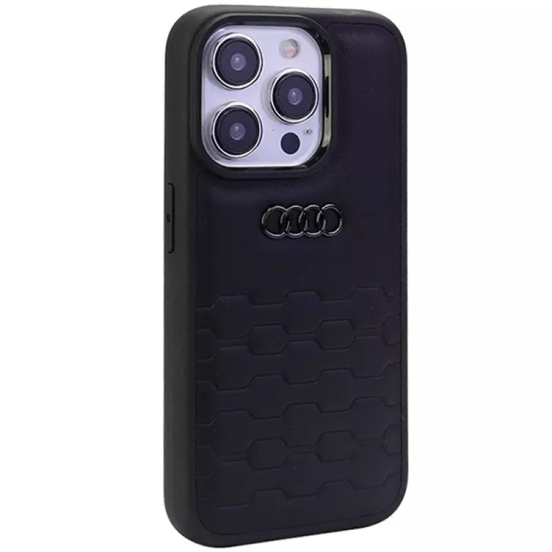 Audi GT Synthetic Leather Hard Case for iPhone 15 Pro (6.1 inch) - Black