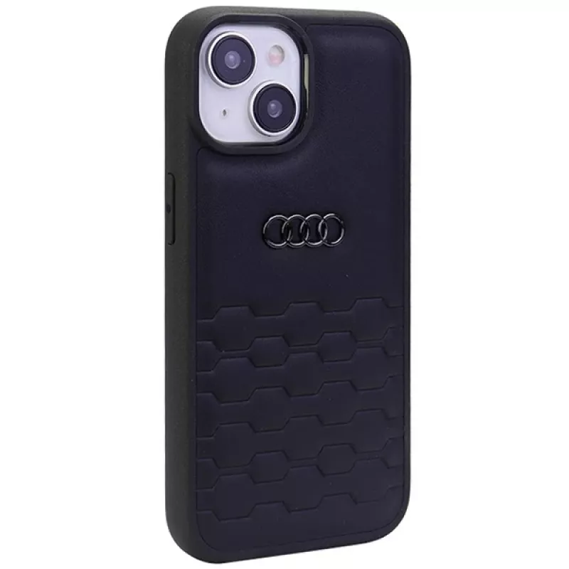 Audi GT Sintetinės Odos Kietas Dėklas, skirtas iPhone 15 Plus / 14 Plus 6,7 inch - Juodas