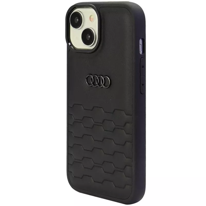 Audi GT Sintetinės Odos Kietas Dėklas, skirtas iPhone 15 Plus / 14 Plus 6,7 inch - Juodas