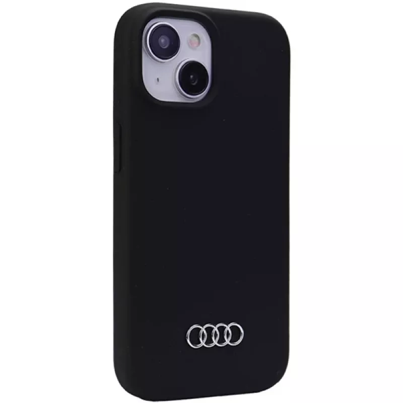 Audi Silicone Case for iPhone 15 Plus / 14 Plus 6.7 inch Black Hardcase AU-LSRIP15M-Q3/D1-BK