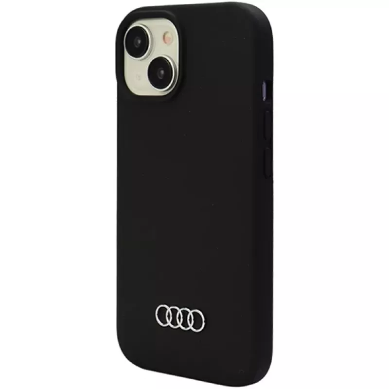 Audi Silicone Case for iPhone 15 Plus / 14 Plus 6.7 inch Black Hardcase AU-LSRIP15M-Q3/D1-BK