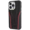 Audi Genuine Leather MagSafe iPhone 15 Pro 6.1 Black-Red Hardcase AU-TPUPCMIP15P-R8/D3-RD