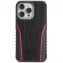 Audi Originalinė odinė MagSafe kieto dėklo iPhone 15 Pro Max 6.7 Juoda-Raudona AU-TPUPCMIP15PM-R8/D3-RD