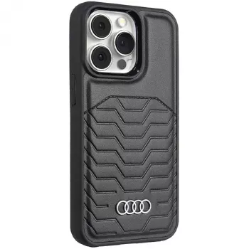 Audi Synthetic Leather MagSafe Hard Case, skirta iPhone 13 Pro / 13 6.1, juoda