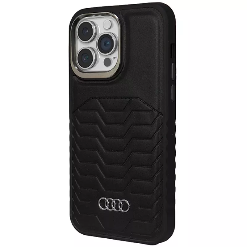 Audi Synthetic Leather MagSafe Hard Case for Apple iPhone 14 Pro Max 6.7 inch Black