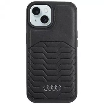 Audi Synthetic Leather MagSafe Hard Case for iPhone 15 / 14 / 13 6.1 inch Black