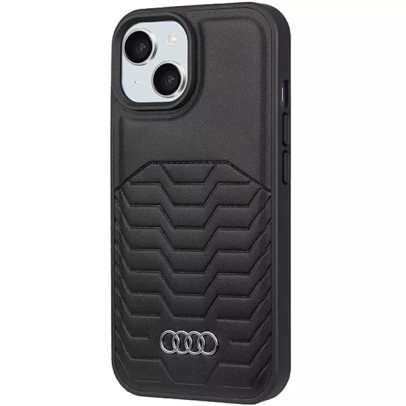Audi Synthetic Leather MagSafe Hard Case for iPhone 15 / 14 / 13 6.1 inch Black