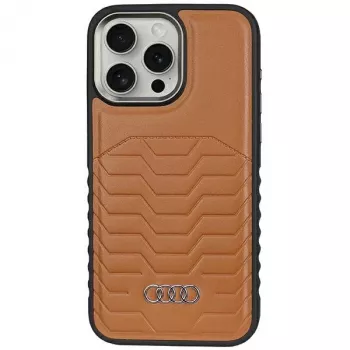 Audi Synthetic Leather MagSafe Hard Case, skirta Apple iPhone 14 Pro Max 6,7 inch, ruda