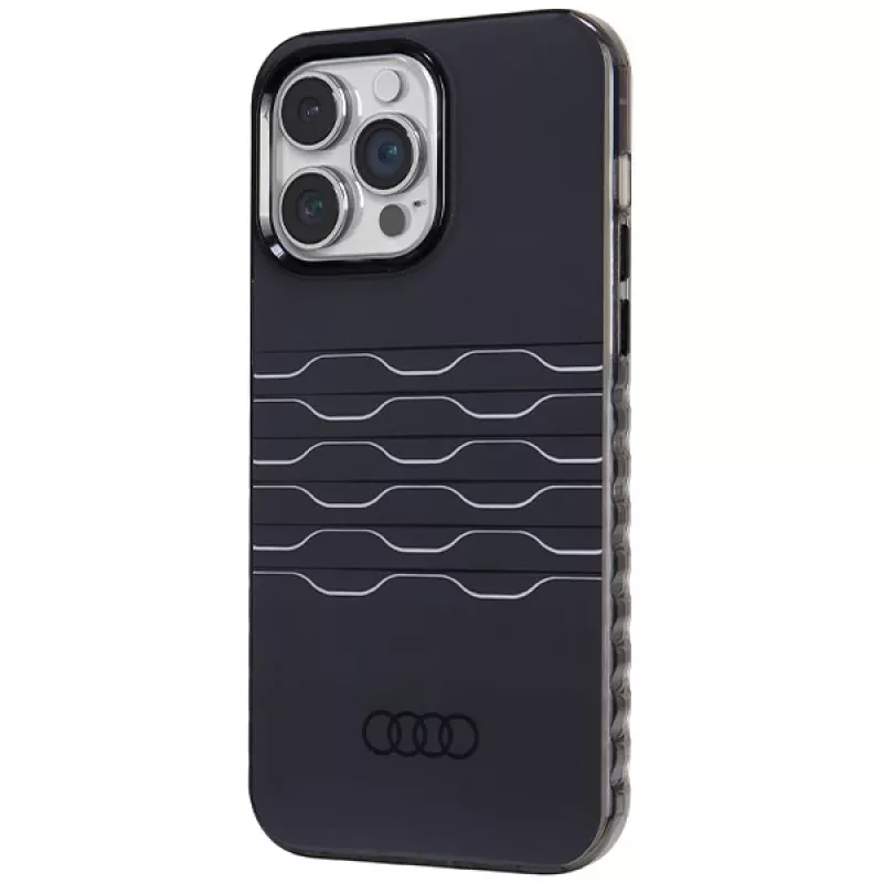 Audi IML MagSafe dėklas, skirtas iPhone 14 Pro Max 6.7 inch, juodas, kietas dėklas AU-IMLMIP14PM-A6/D3-BK