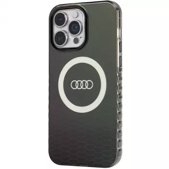 Audi IML Big Logo MagSafe Dėklas, skirtas iPhone 14 Pro Max 6.7 inch, juodas, kietas