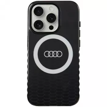 Audi IML Big Logo MagSafe Case iPhone 15 Pro 6.1 inch Black Hard Case