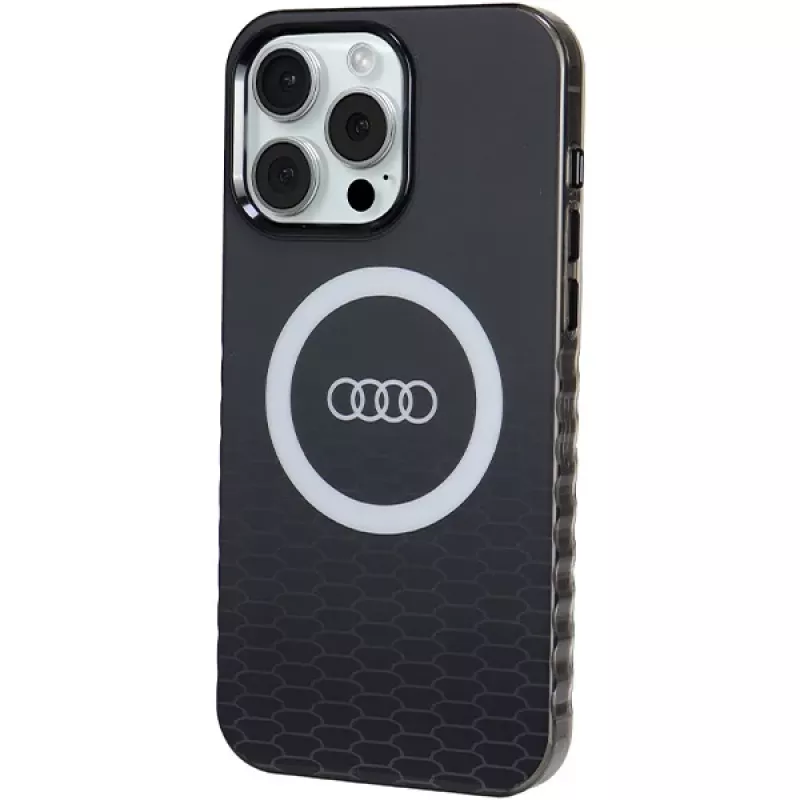 Audi IML Big Logo MagSafe Dėklas, skirtas iPhone 15 Pro Max 6,7 inch Juodas Kietas Dėklas