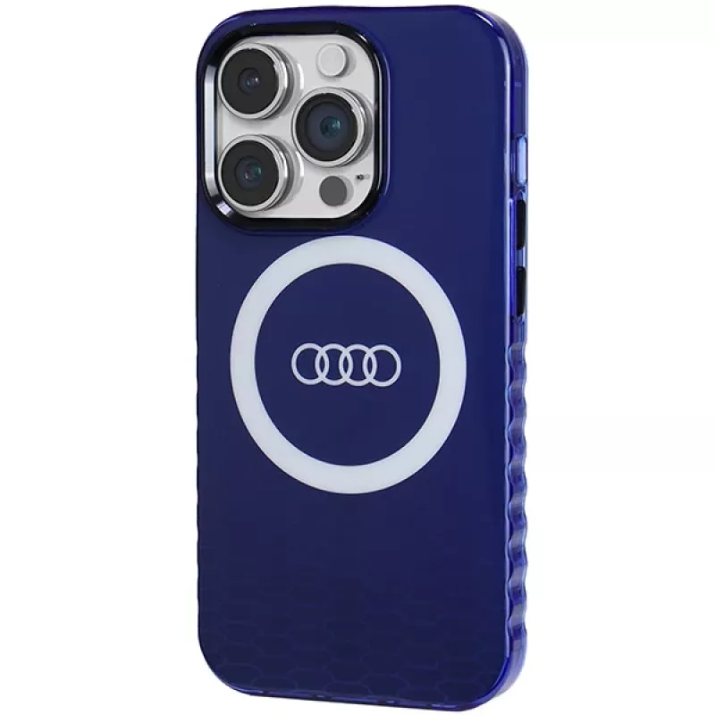 Audi IML Big Logo MagSafe Case for iPhone 14 Pro 6.1 Navy Blue Hardcase AU-IMLMIP14P-Q5/D2-BE
