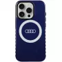 Audi IML Big Logo MagSafe Dėklas, iPhone 15 Pro 6.1, Tamsiai Mėlyna, Kietas Dėklas