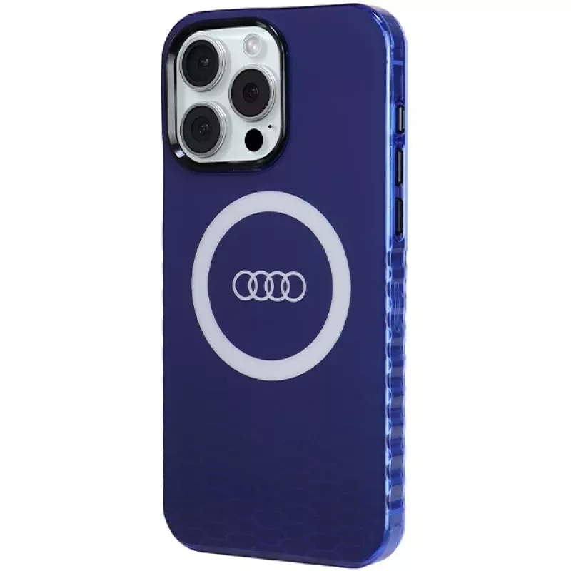 Audi IML Big Logo MagSafe Case, skirta iPhone 15 Pro Max 6.7, tamsiai mėlyna, kietas dėklas AU-IMLMIP15PM-Q5/D2-BE