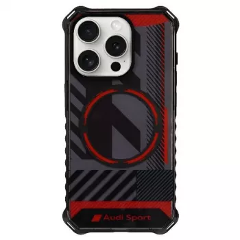 Audi IML Sport MagSafe Dėklas iPhone 15 Pro Max 6.7 inch Juodas Kietas Dėklas