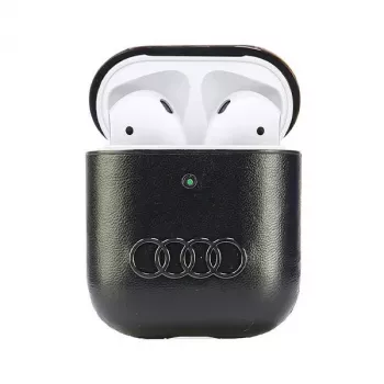 Audi Leather Big Logo AirPods 1/2 Cover Black AU-AP-GT/D3-BK