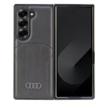 Audi Synthetic Leather MagSafe Hard Case, skirtas Samsung Galaxy Z Fold6 (F956) – juoda