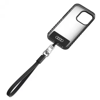Audi Universal Phone Lanyard 28cm 10mm Leather Black AU-HSLSL-GT/D1-BK