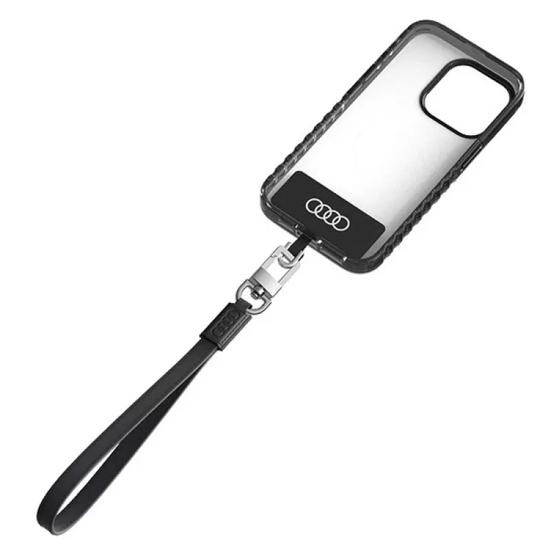 Audi Universal Phone Lanyard 28cm 10mm Leather Black AU-HSLSL-GT/D1-BK