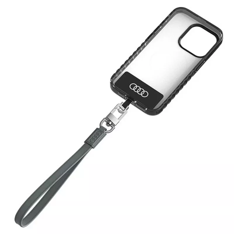 AUDI Universal Phone Lanyard 28cm 10mm Leather Gray AU-HSLSL-GT/D1-GY