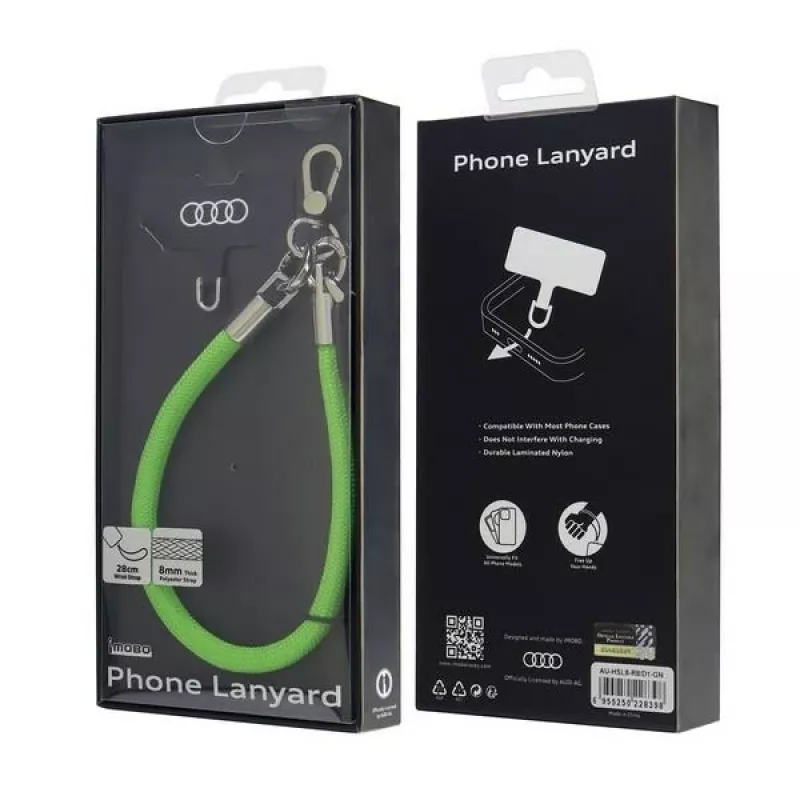 Audi Universal Phone Lanyard 28cm 8mm Green AU-HSL8-R8/D1-GN
