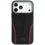 Audi R8 Genuine Leather MagSafe Case for iPhone 15 Pro Black with Red Accents