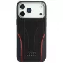 Audi R8 Genuine Leather MagSafe Case for iPhone 15 Pro Max Black/Red