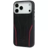 Audi R8 Genuine Leather MagSafe Case for iPhone 15 Pro Max Black/Red
