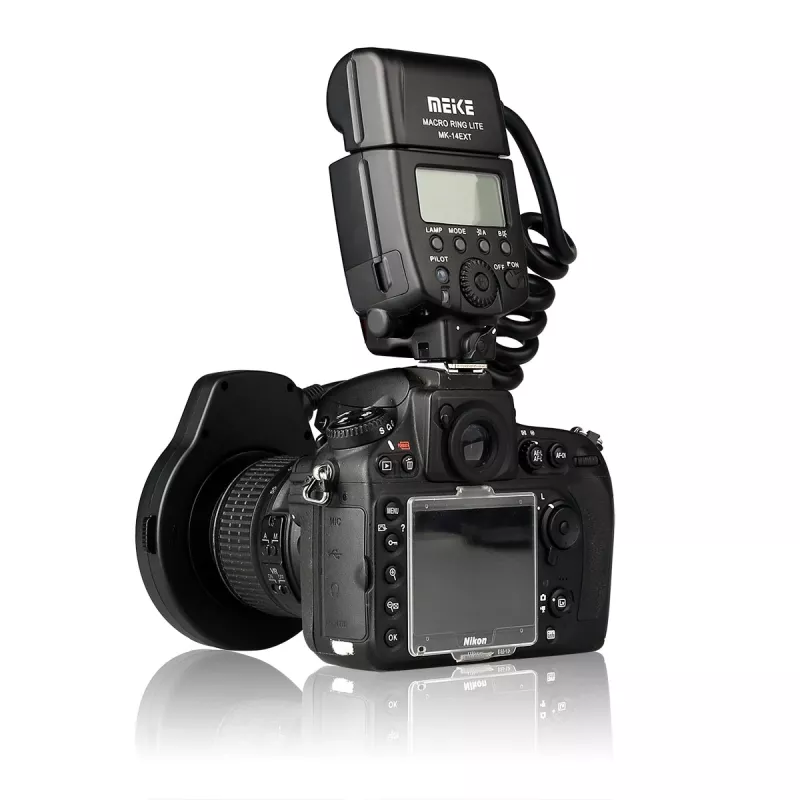 Meike MK-14EXT-C Makro žiedinė blykstė, skirta Canon E-TTL/E-TTL II
