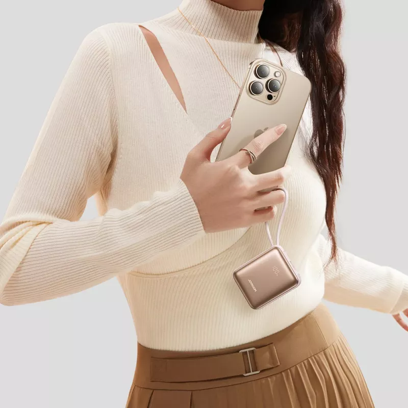 Powerbank Joyroom JR-PBF27 22.5W 10000mAh su dviem įmontuotais kabeliais - Auksinis
