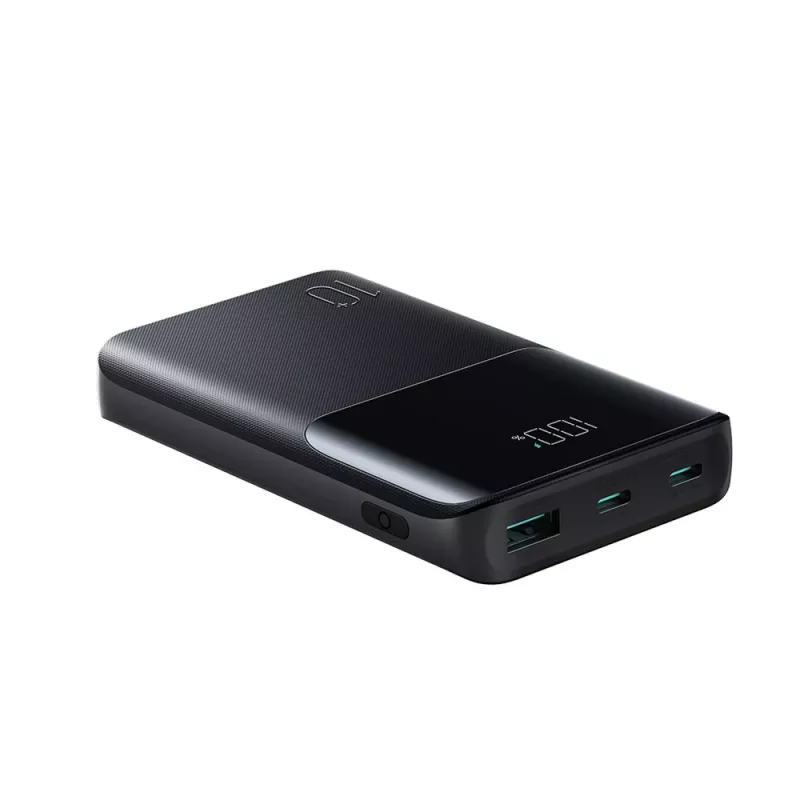 Joyroom JR-QP191 Star Series Mini 10000 mAh 22.5W Power Bank su skaitmeniniu ekranu Juoda
