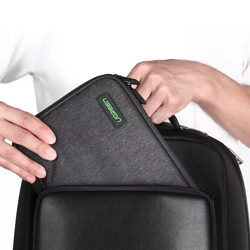 UGREEN Elektronikos organizavimo dėklas kietiesiems diskams HDD SSD telefonams laidams aksesuarams 24,5 x 17,5 x 5 cm pilkas (50147 LP149)